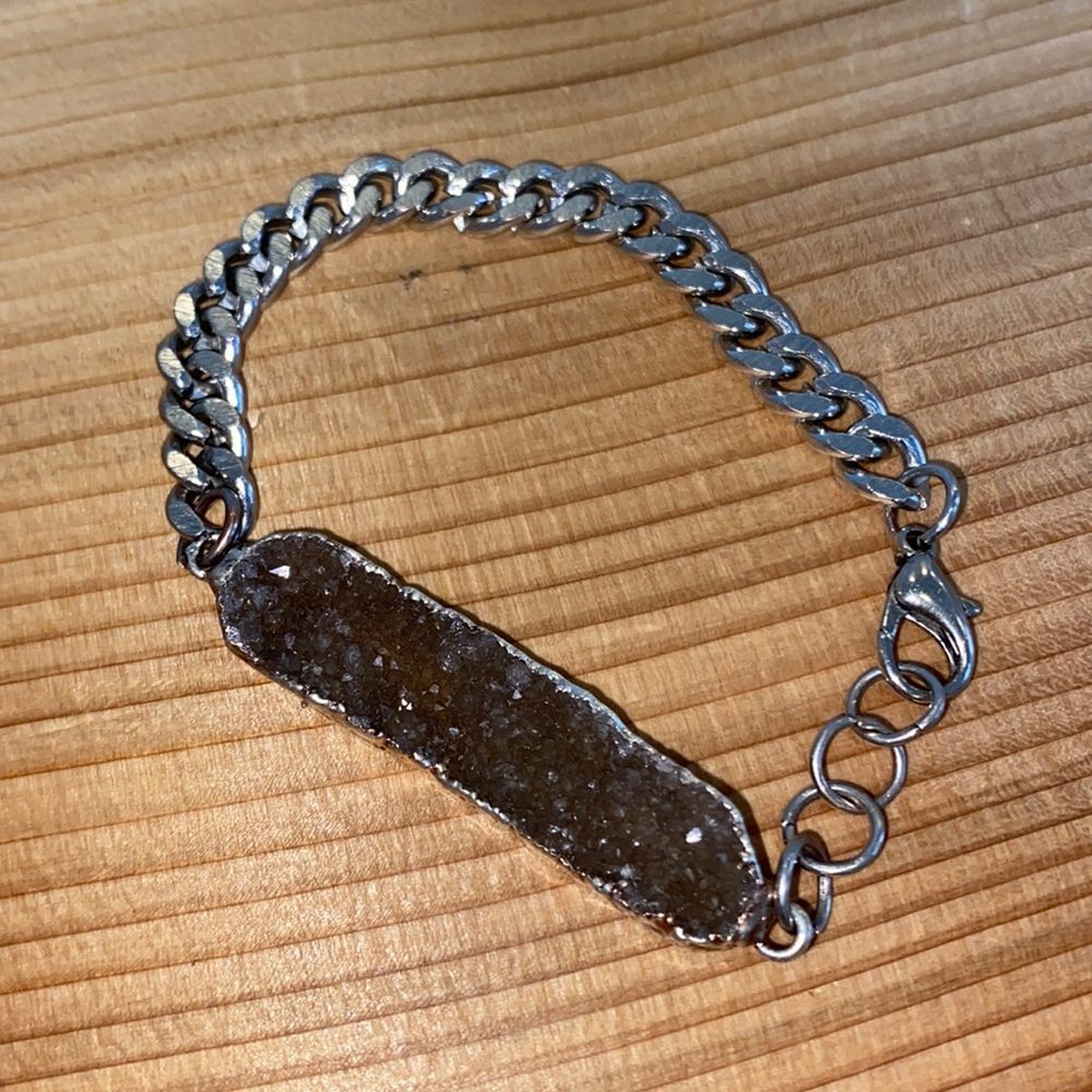 Silver geo bracelet